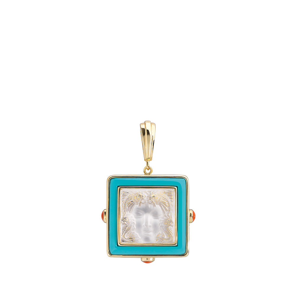 René Lalique Aréthuse pendente cristallo placcato oro