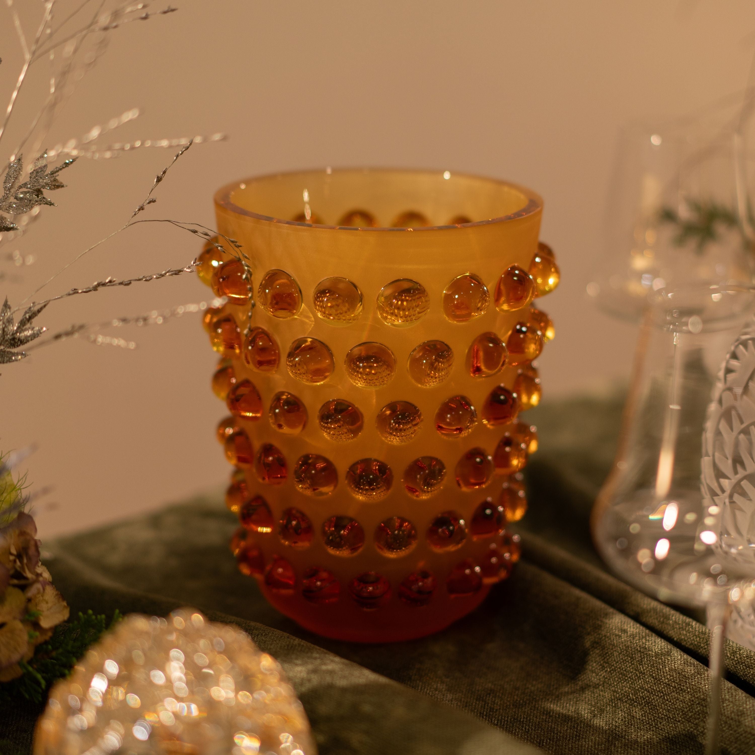Lalique Mossi vaso cristallo ambra taglia M moderno