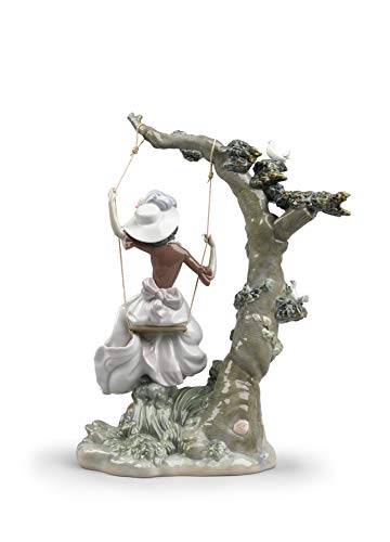 Lladró Sculture Donna Dondolandosi figurina porcellana donna