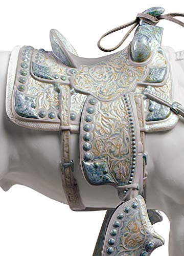 Lladró Alta Porcellana Quarter Horse bianco scultura cavallo