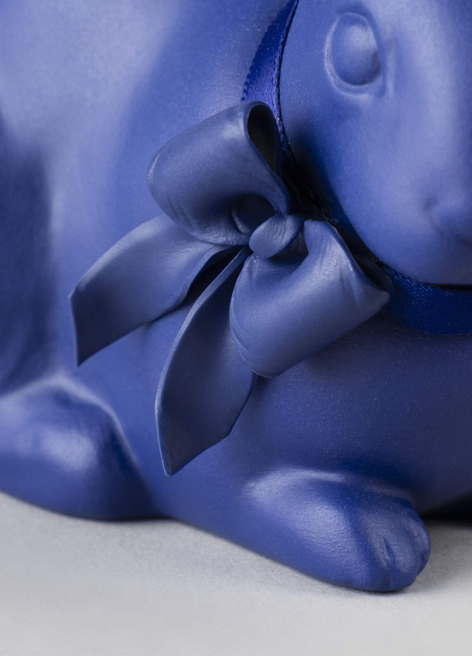 Lladró Coniglio litofania azzurro oro porcellana decorativa