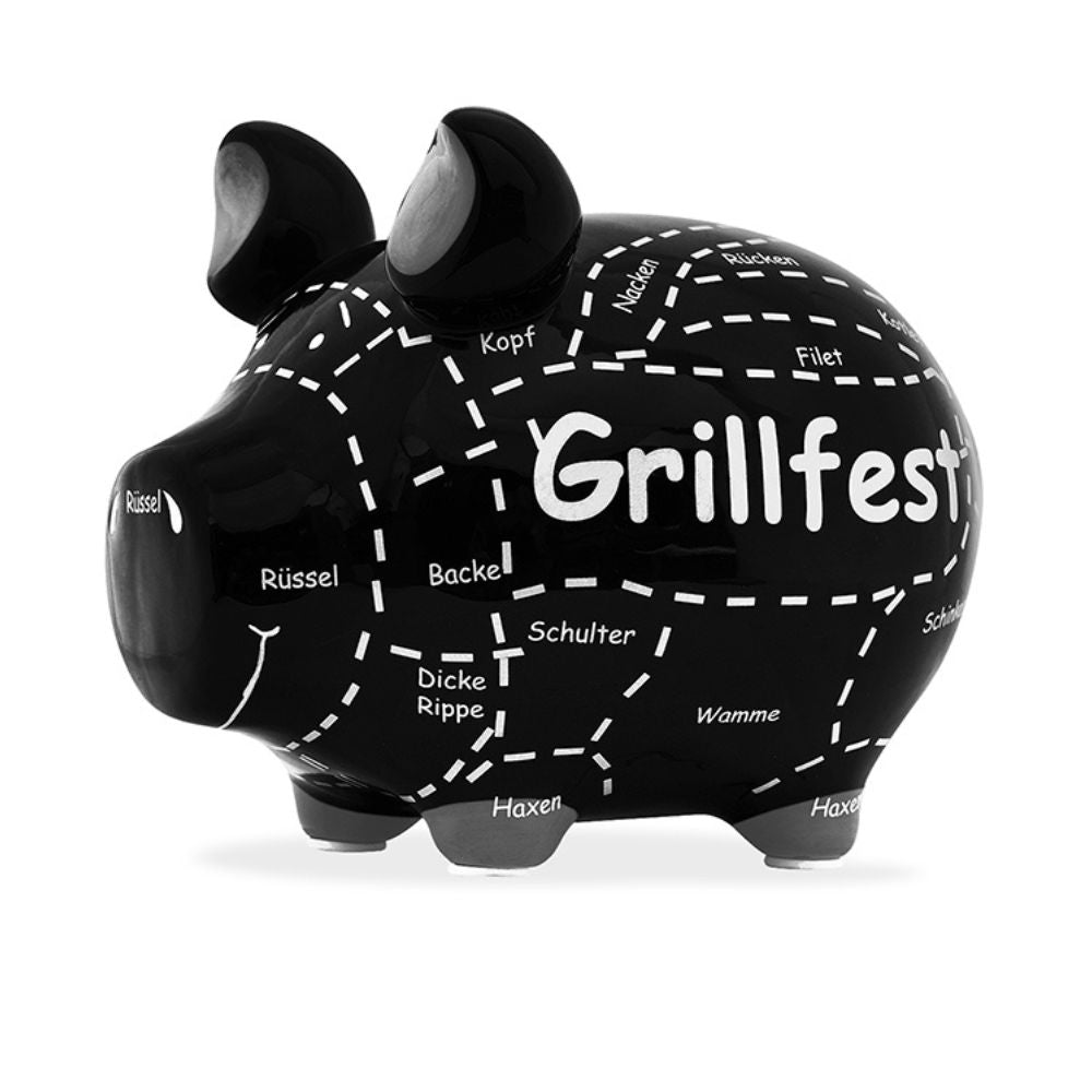 Sparschwein Company Kleinschweine Grillfest salvadanaio nero 12,5 cm