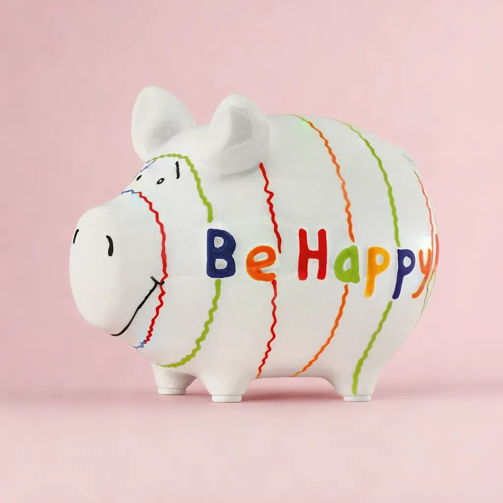 Sparschwein Company Kleinschweine Be Happy salvadanaio maialino ceramica