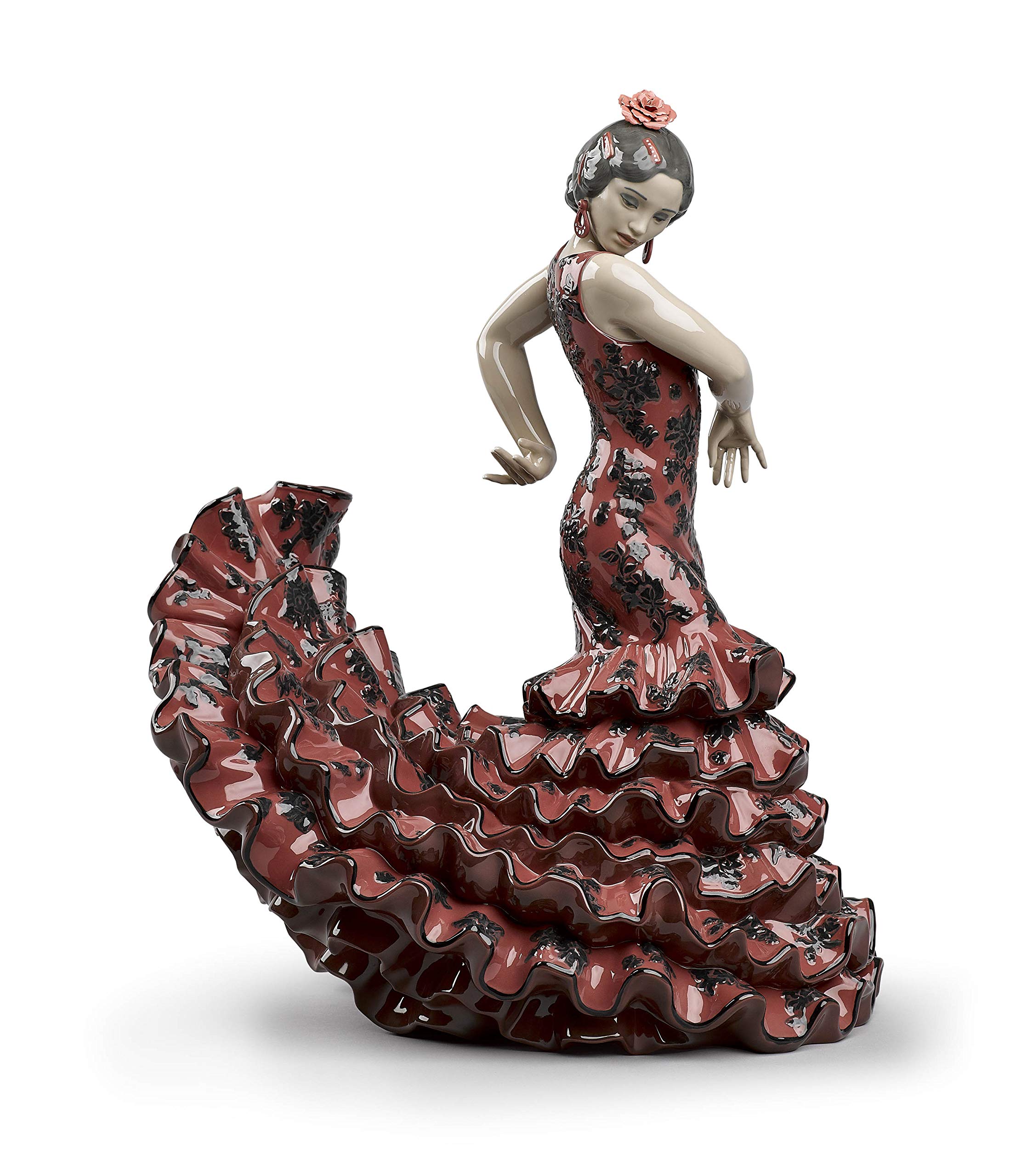 Lladró Flamenco scultura donna porcellana rossa
