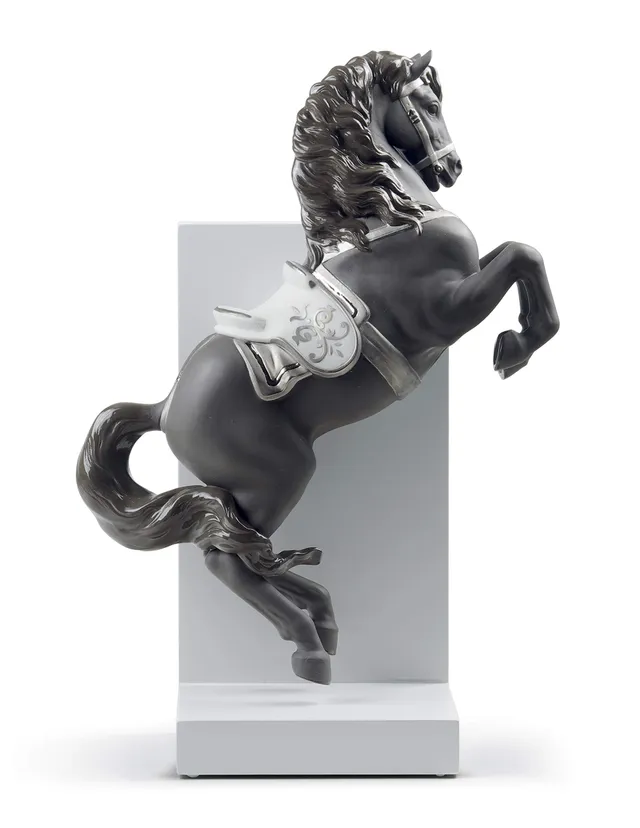 Lladró Sculture Cavallo Courbette statua argento