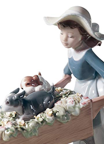Lladró Bimba Carretta di Fiori figurina porcellana fatta a mano