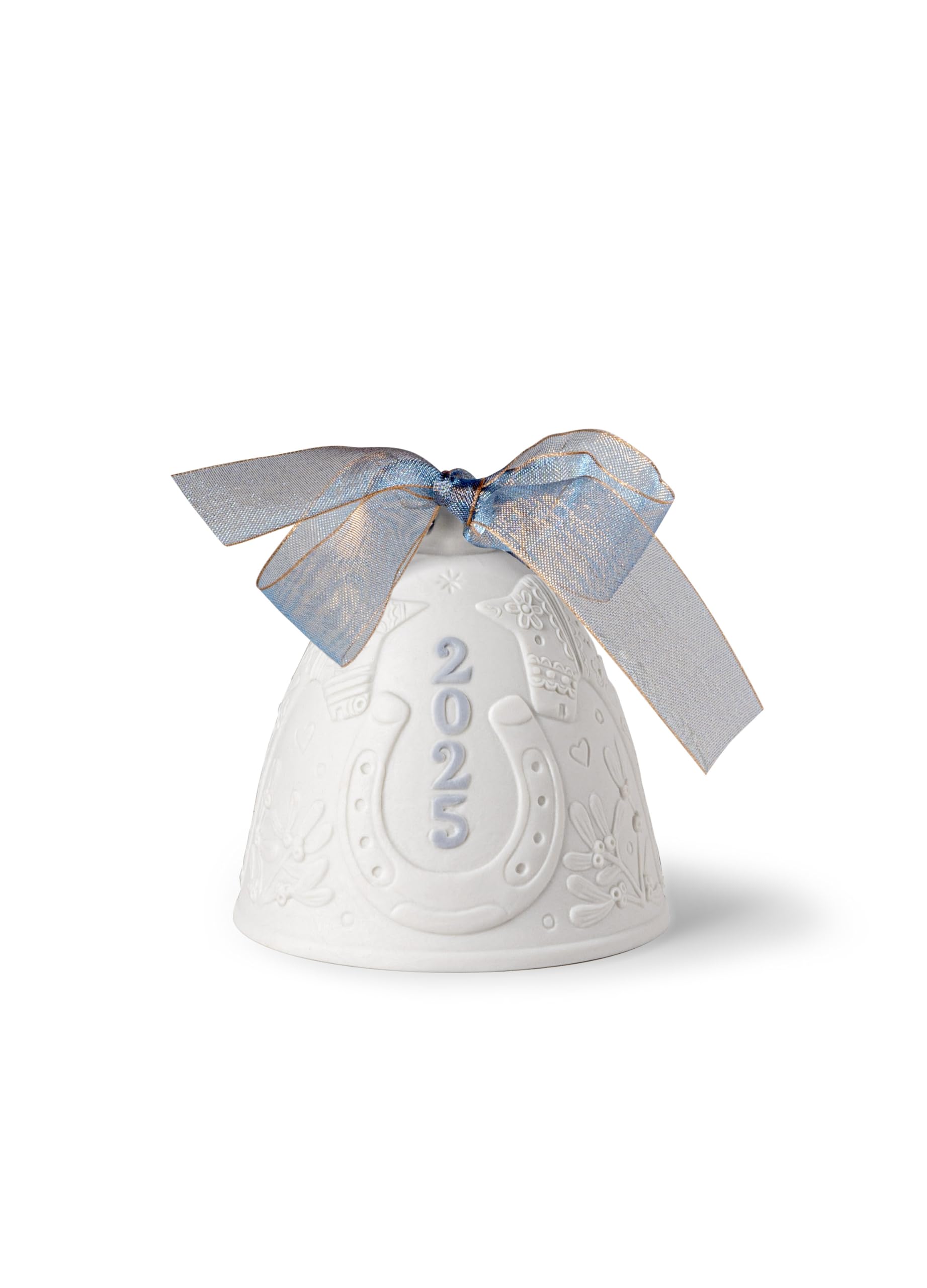 Lladró Campana Natale 2025 Blu ornamento porcellana opaca