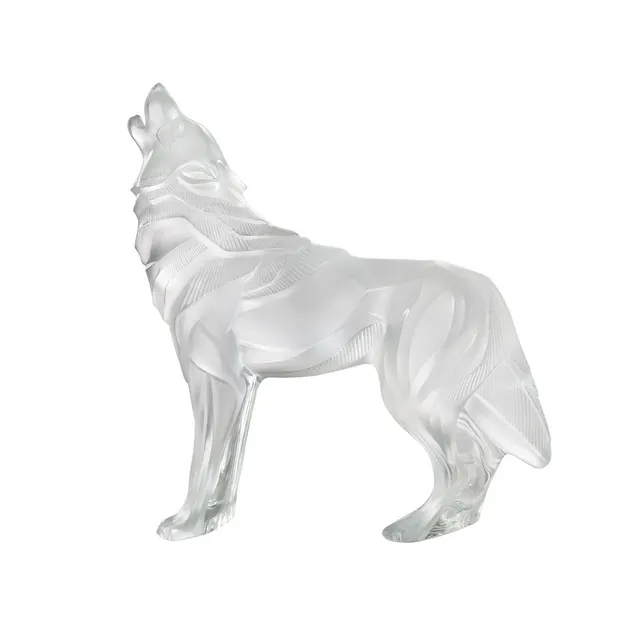 Lalique Wolf scultura in cristallo incolore One Size