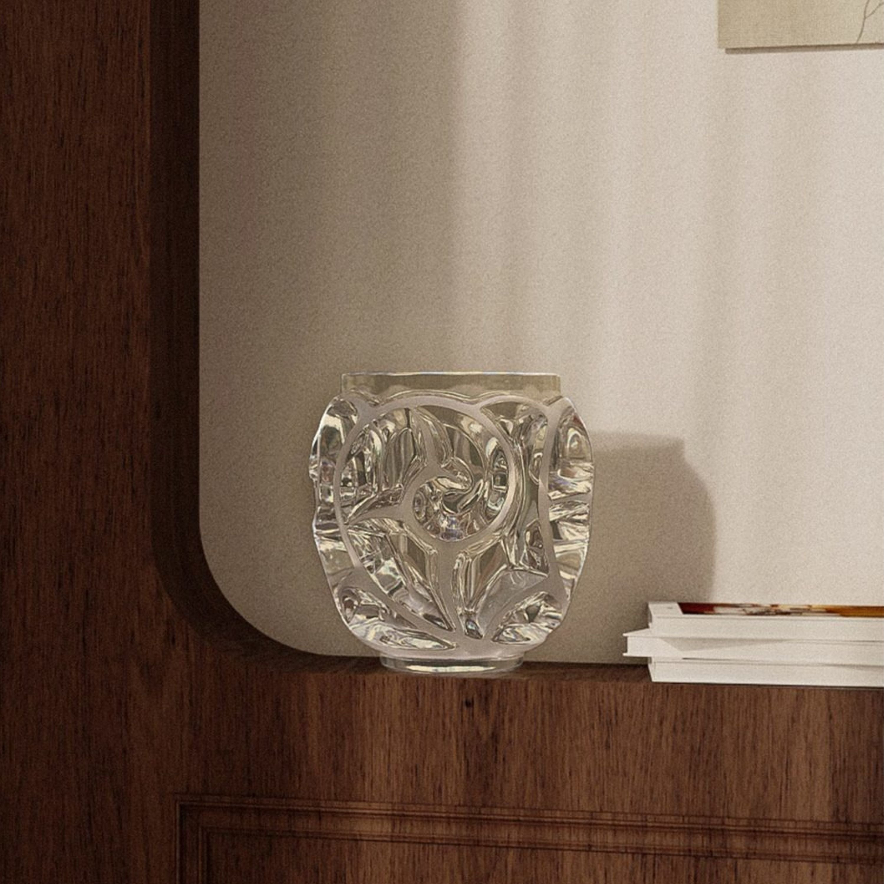 René Lalique Tourbillons vaso cristallo taglia M