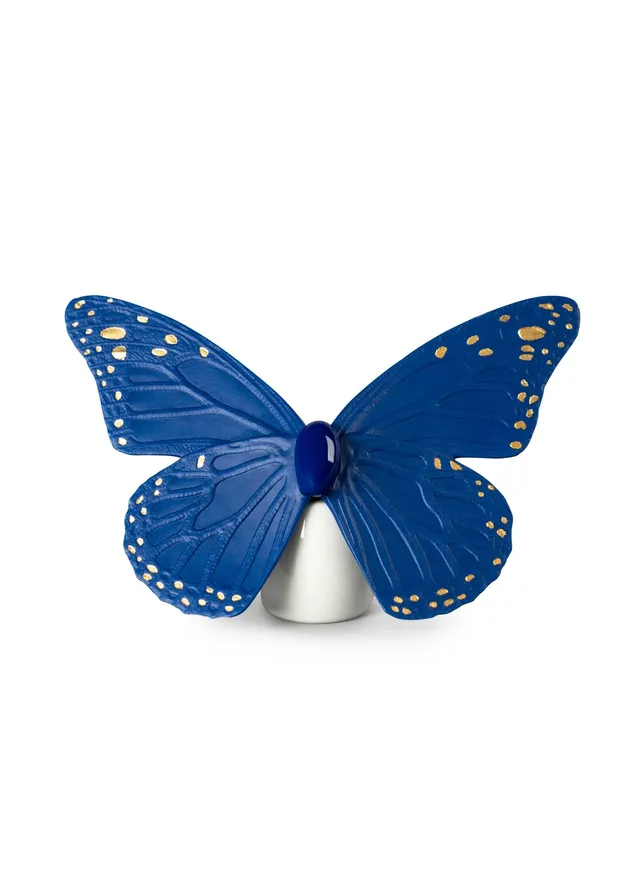 Lladró Accessori Decorativi Farfalla litofania azzurro oro