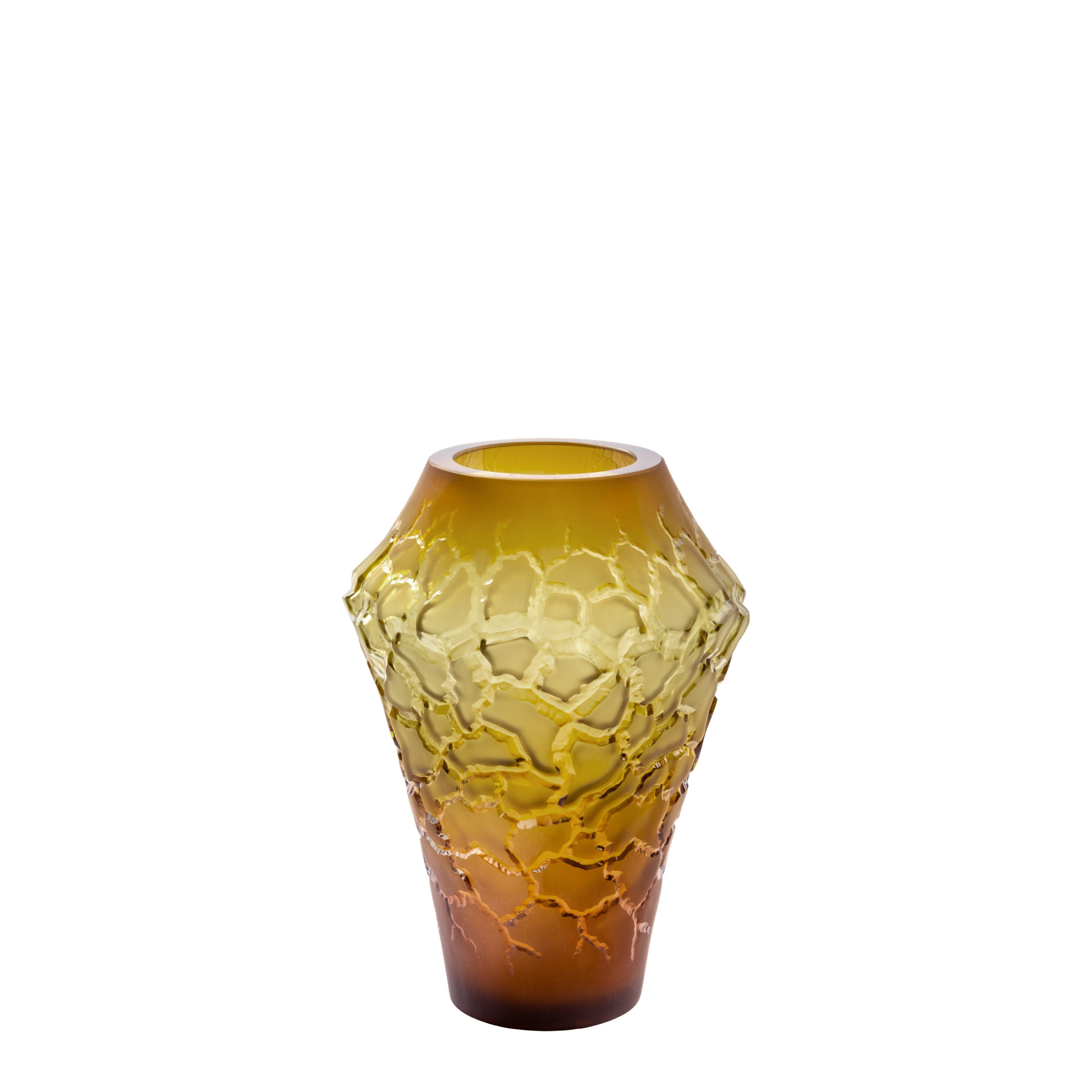 René Lalique Caldera vaso cristallo satinato Taglia M