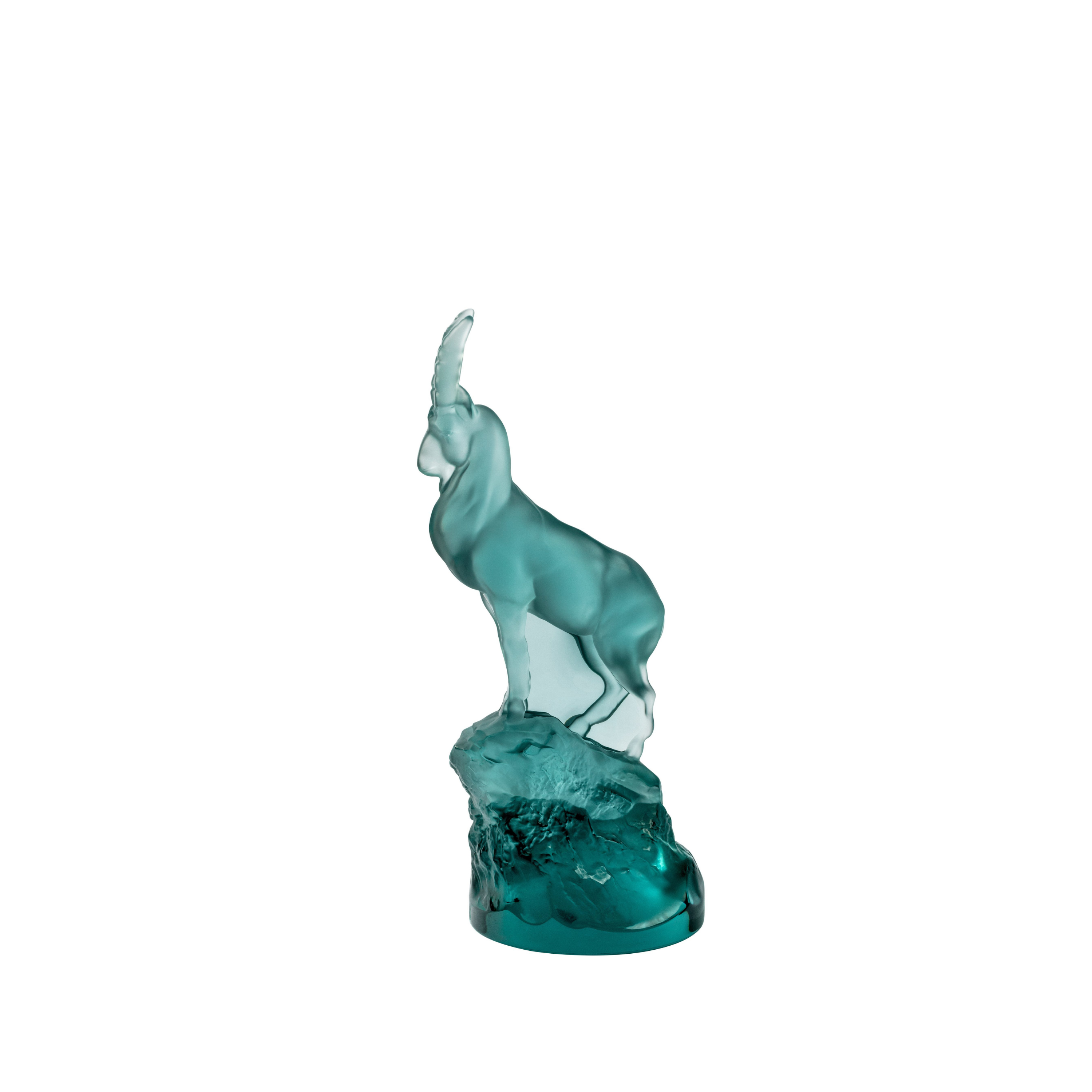 Lalique Ibex scultura stambecco cristallo blu Persepolis unica