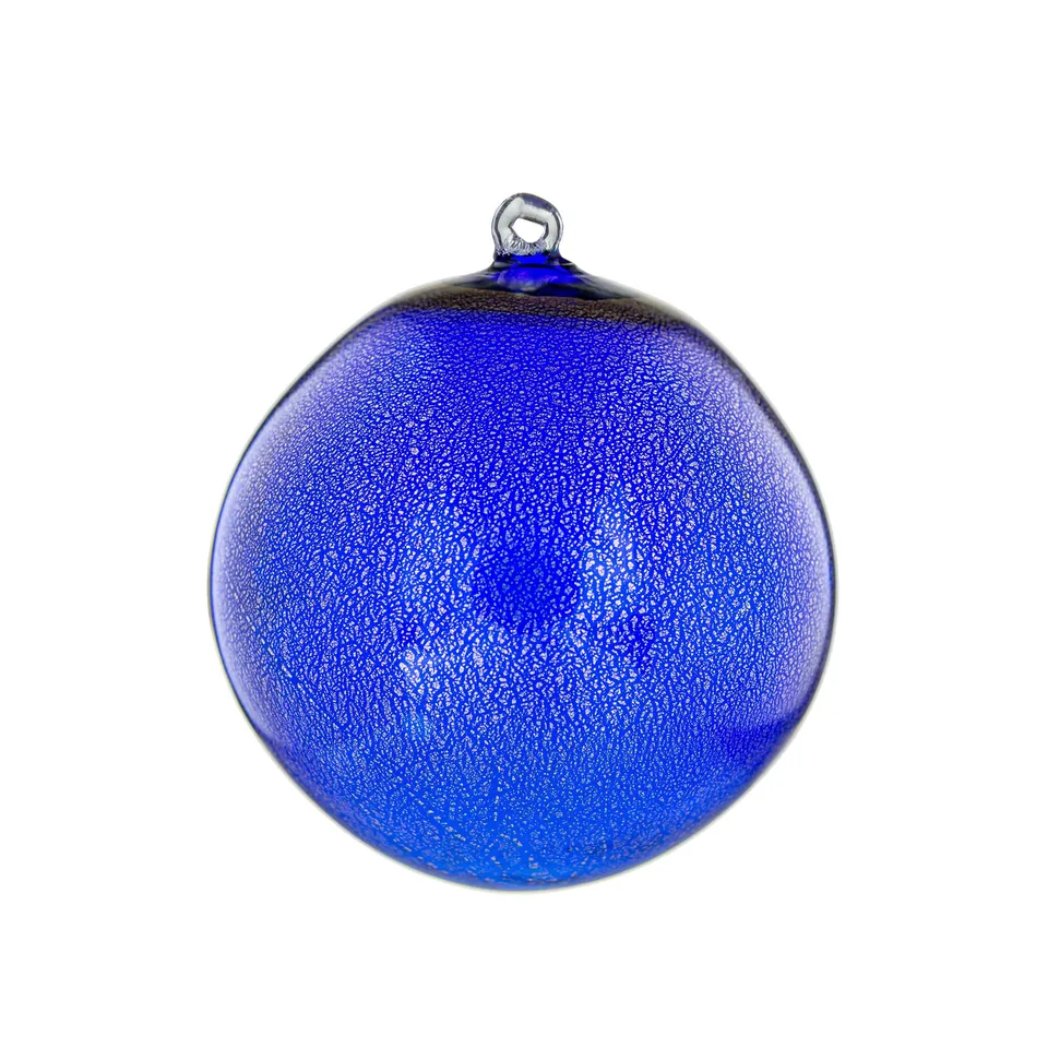 Vaporetto Christmas pallina Natale vetro Murano trasparente D 8,5