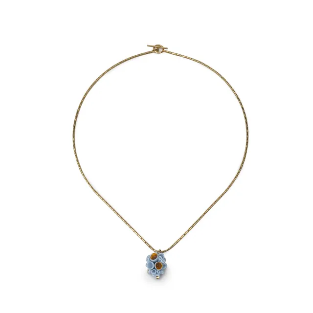 Lladró Coral Reef Ciondolo Pendente Porcellana Azzurro Oro