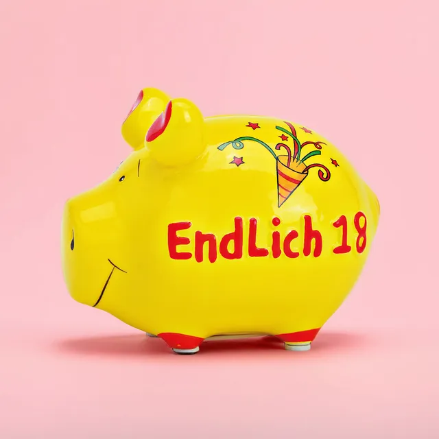 Sparschwein Kleinschweine Endlich 18 salvadanaio piccolo giallo ceramica