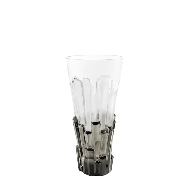 René Lalique Basalte vaso cristallo grigio One Size