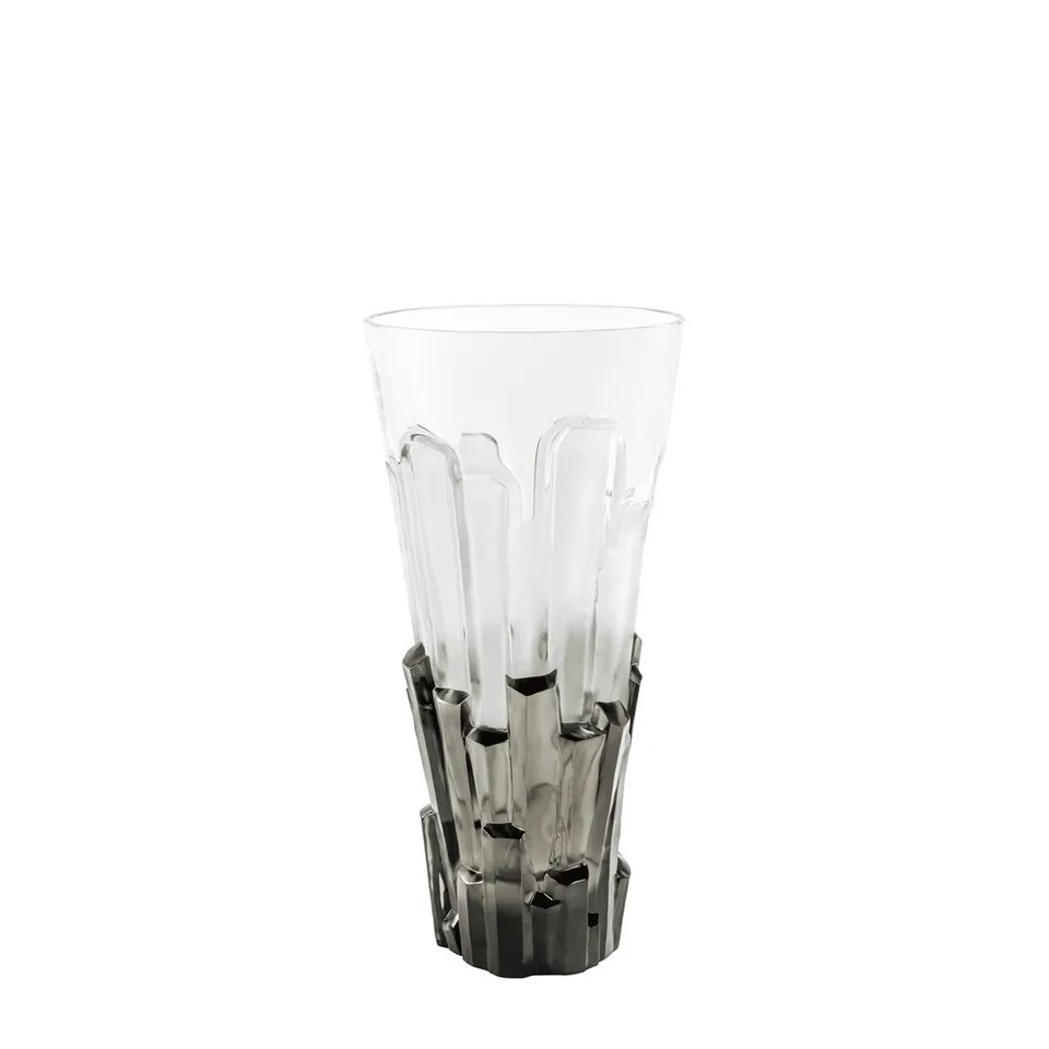 René Lalique Basalte vaso cristallo grigio One Size