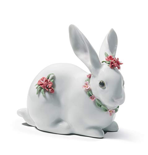 Lladró Sculture Coniglio con Fiori figurina porcellana garofani