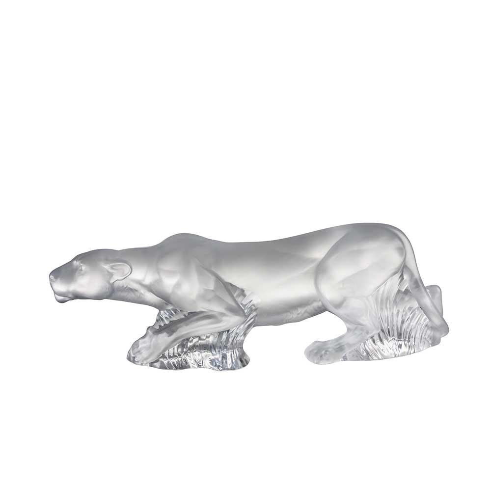 René Lalique Timbavati scultura leonessa cristallo incolore