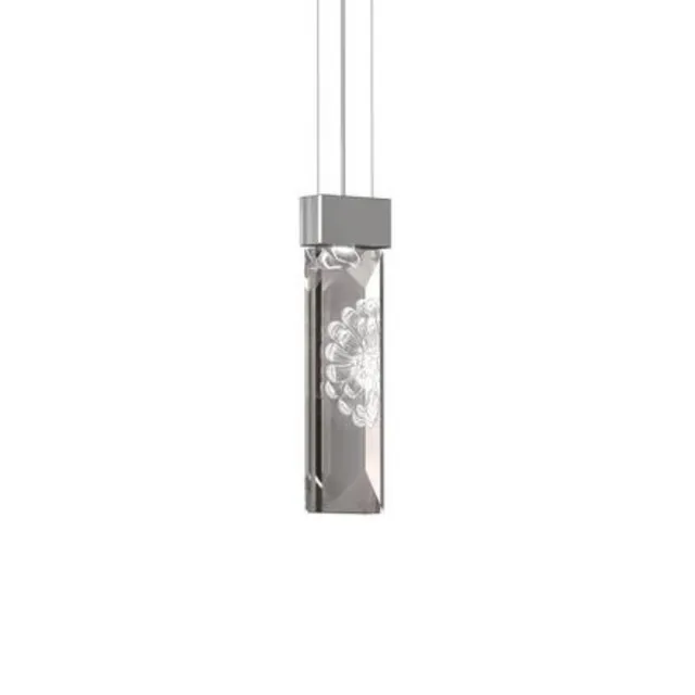 Lalique Serene Dahlia plafoniera cristallo prisma nickel