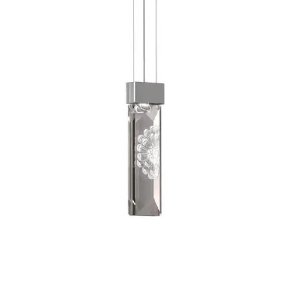 Lalique Serene Dahlia plafoniera cristallo prisma nickel