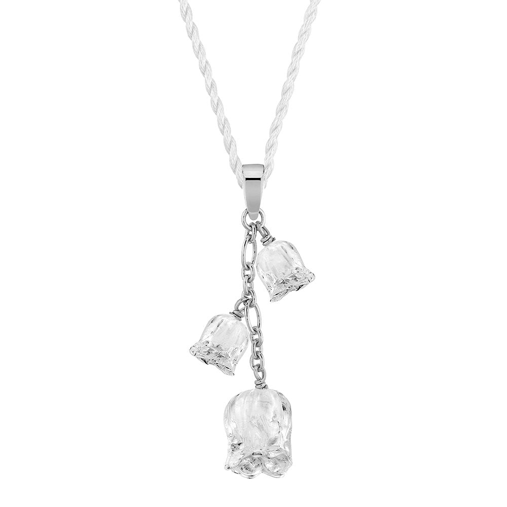 Lalique Muguet Ciondolo Argento 3 Cristalli Mughetto