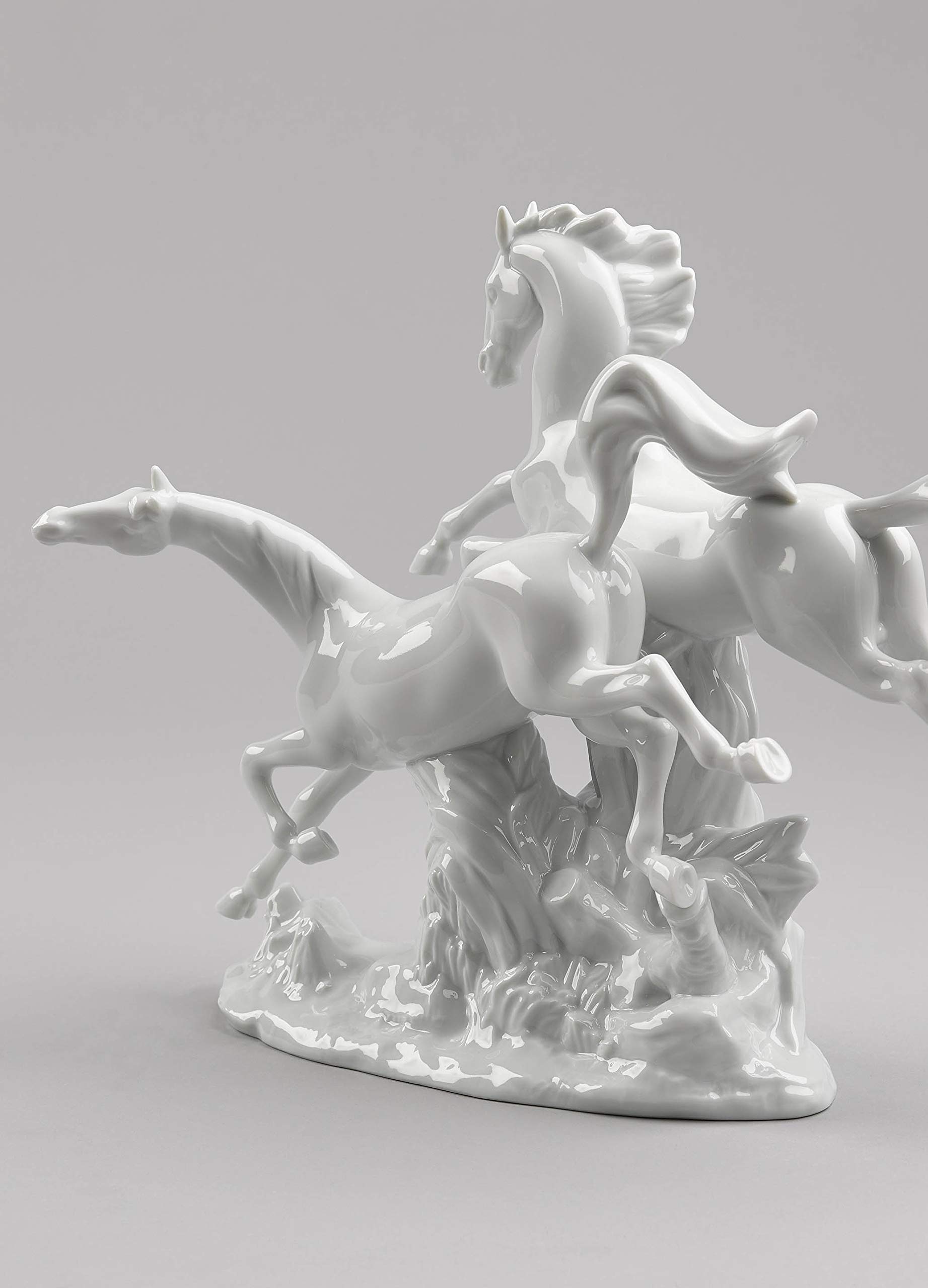 Lladró Cavalli figurina porcellana bianca galoppo