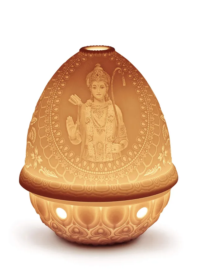 Lladró Lord Rama litofania porcellana luce LED