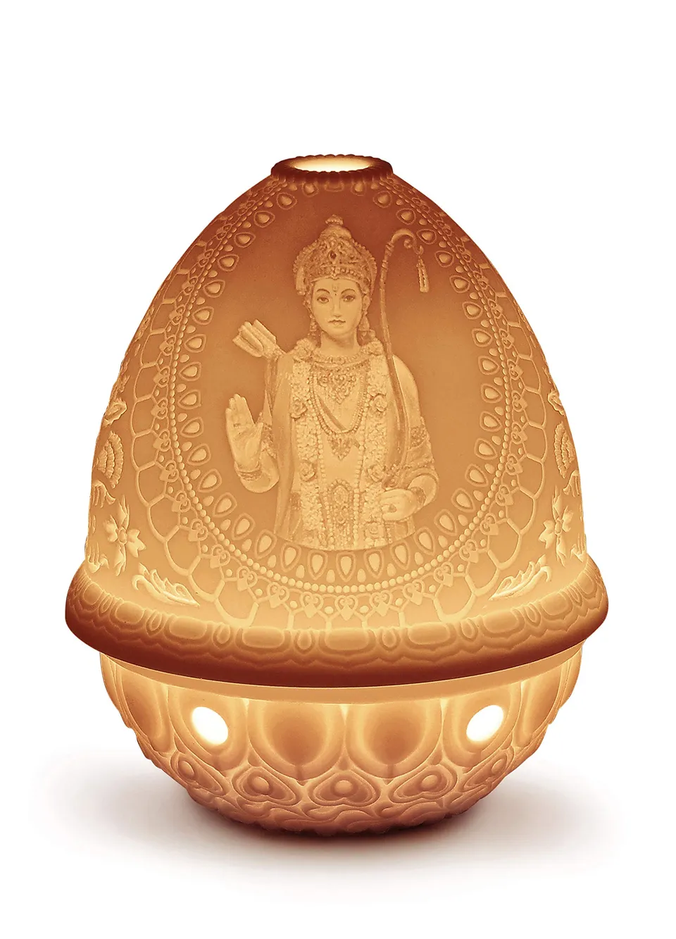 Lladró Lord Rama litofania porcellana luce LED