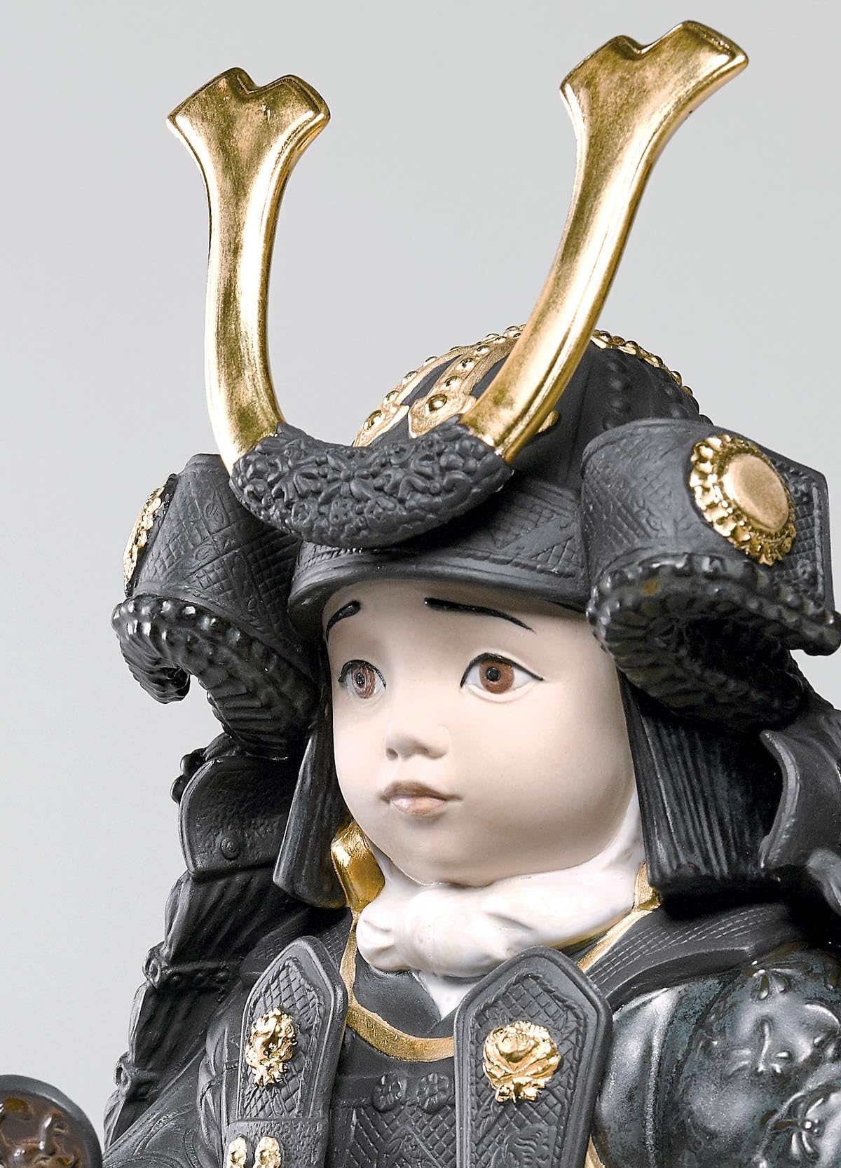 Lladró Sculture Bambino Samurai figurina lustro oro