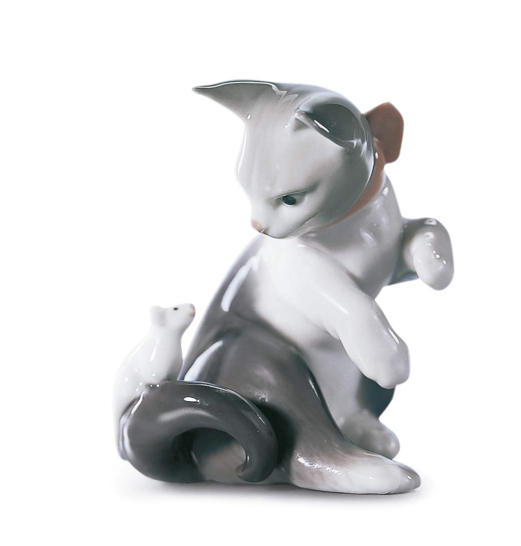 Lladró Sculture Il Gatto e il Topo statuetta gatto porcellana