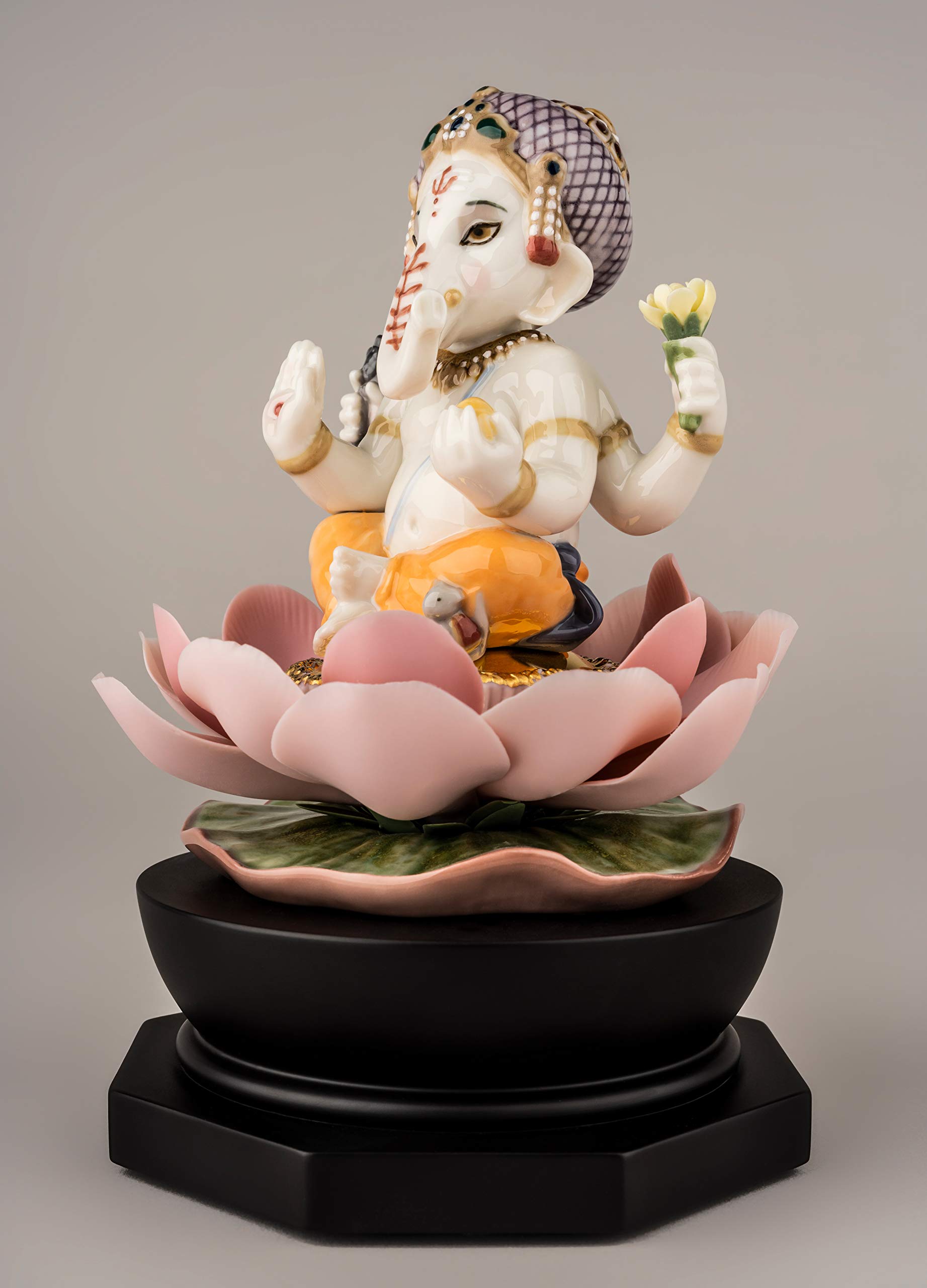 Lladró Sculture Ganesha con Loto figurina divinità