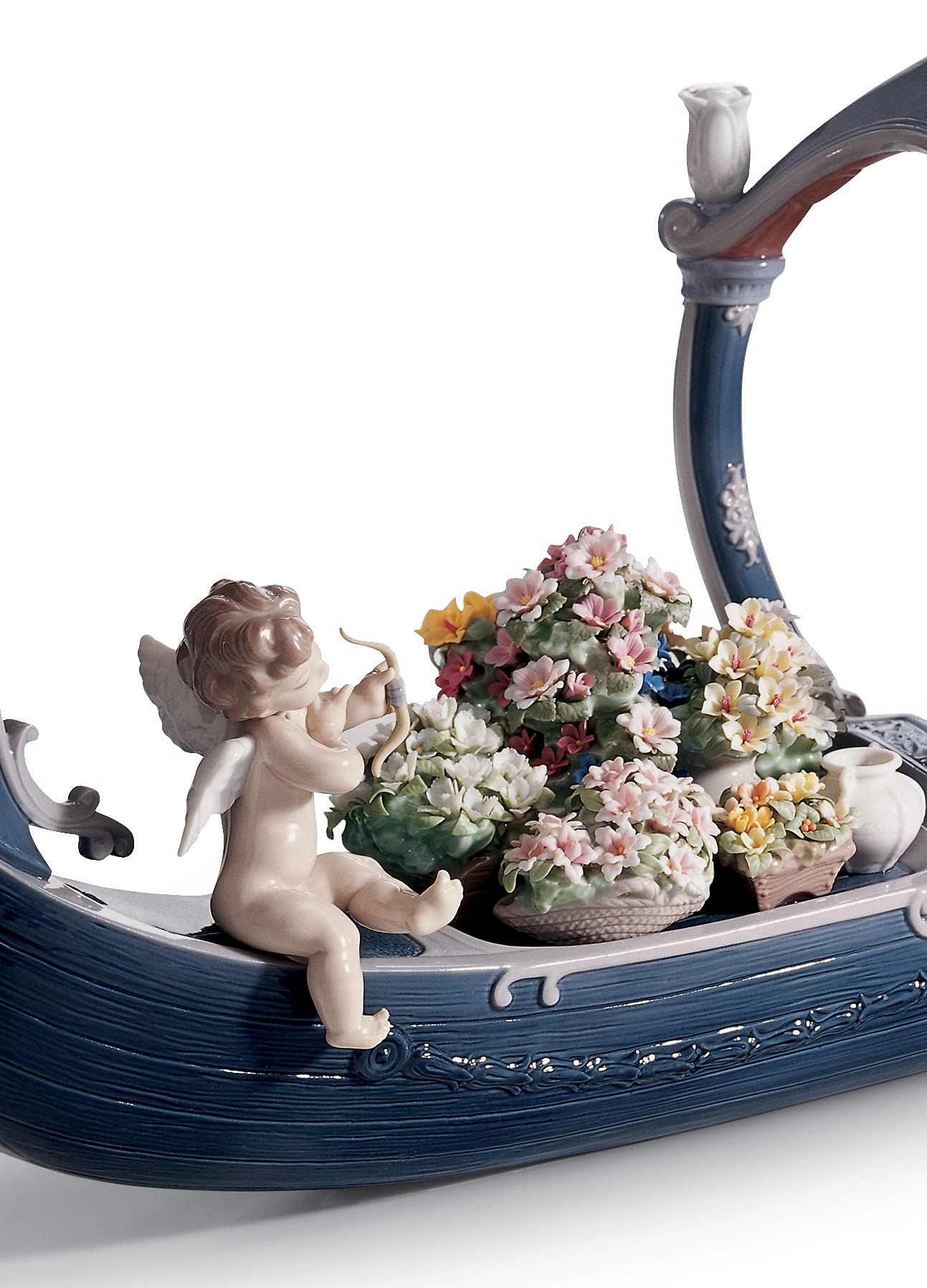 Lladró Gondola of Love scultura porcellana coppia in gondola