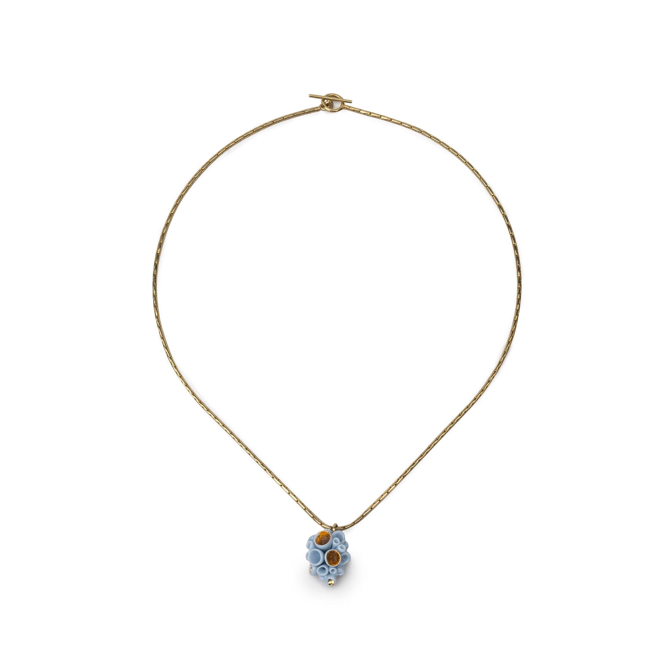 Lladró Coral Reef Ciondolo Pendente Porcellana Azzurro Oro