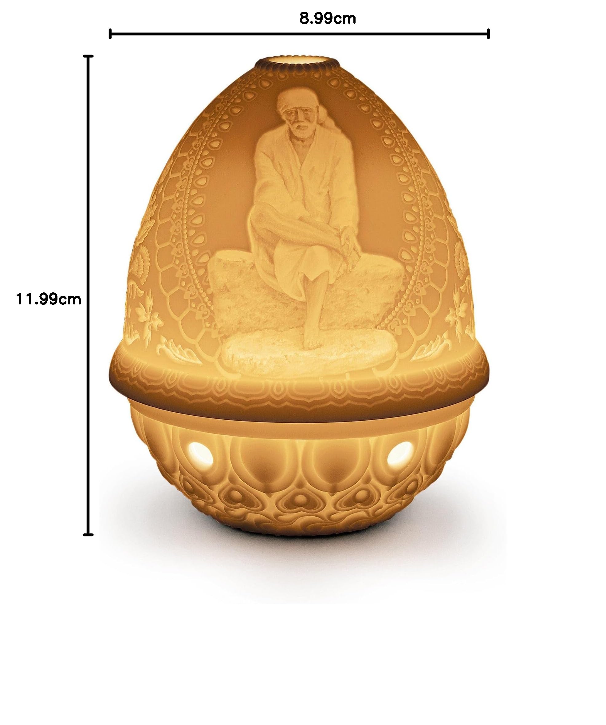 Lladró Accessori Decorativi Litofania Sai Baba porcellana luce