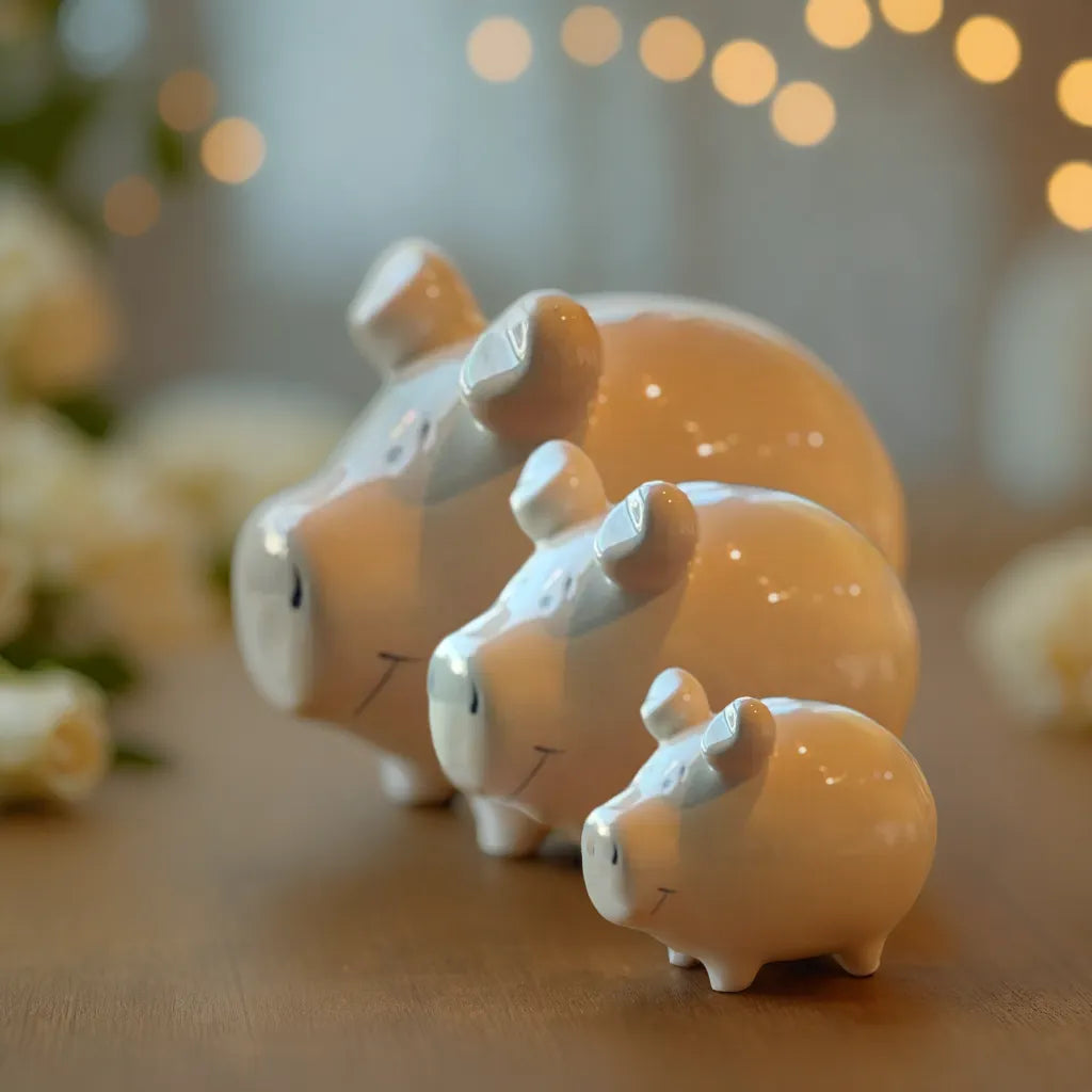 Sparschwein Kleinschweine Basic Bianco Salvadanaio Piccolo