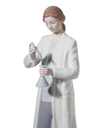 Lladró Sculture Donna nel Laboratorio Figurina Scienziata