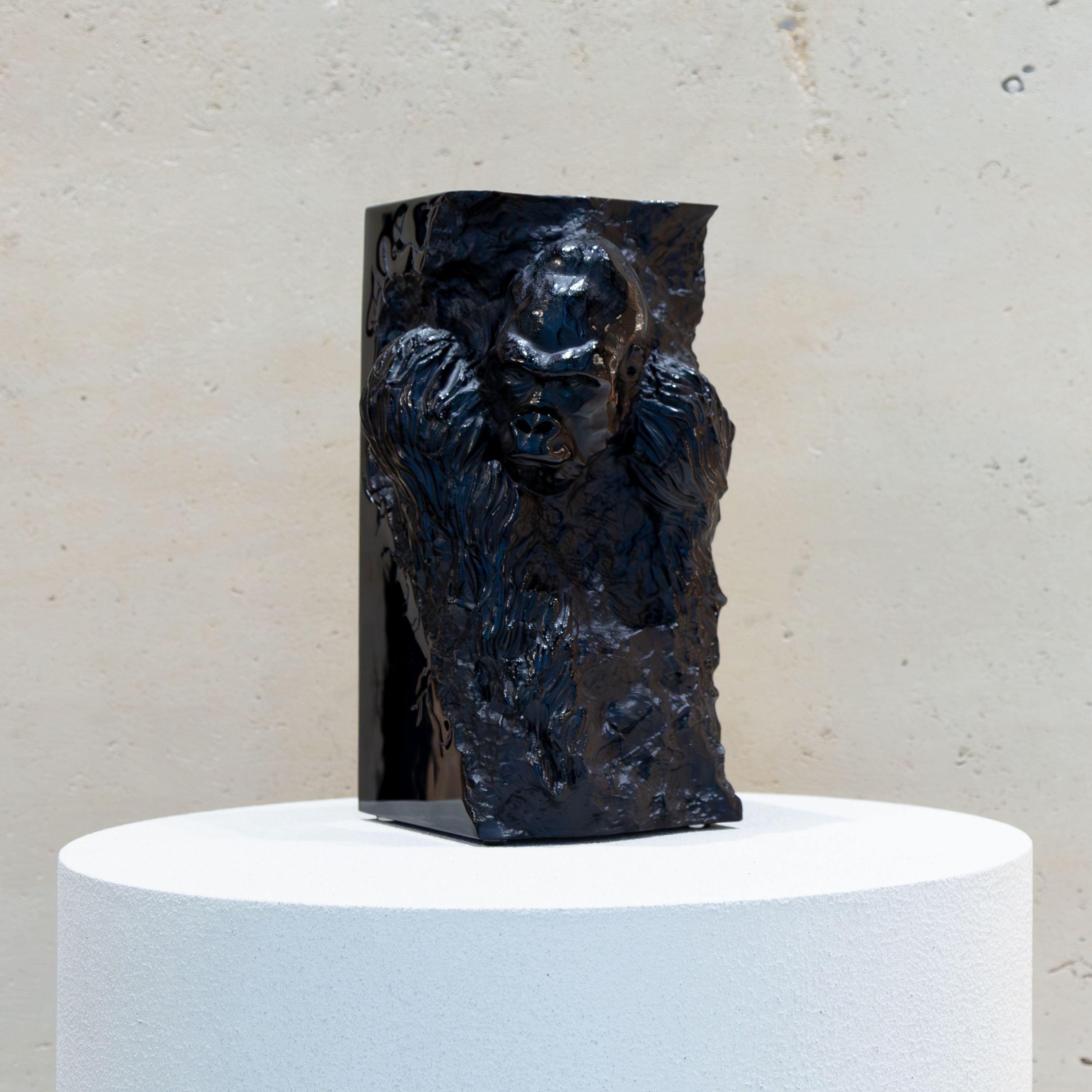 Lalique Gorilla Scultura Cristallo Nero Ed. Limitata