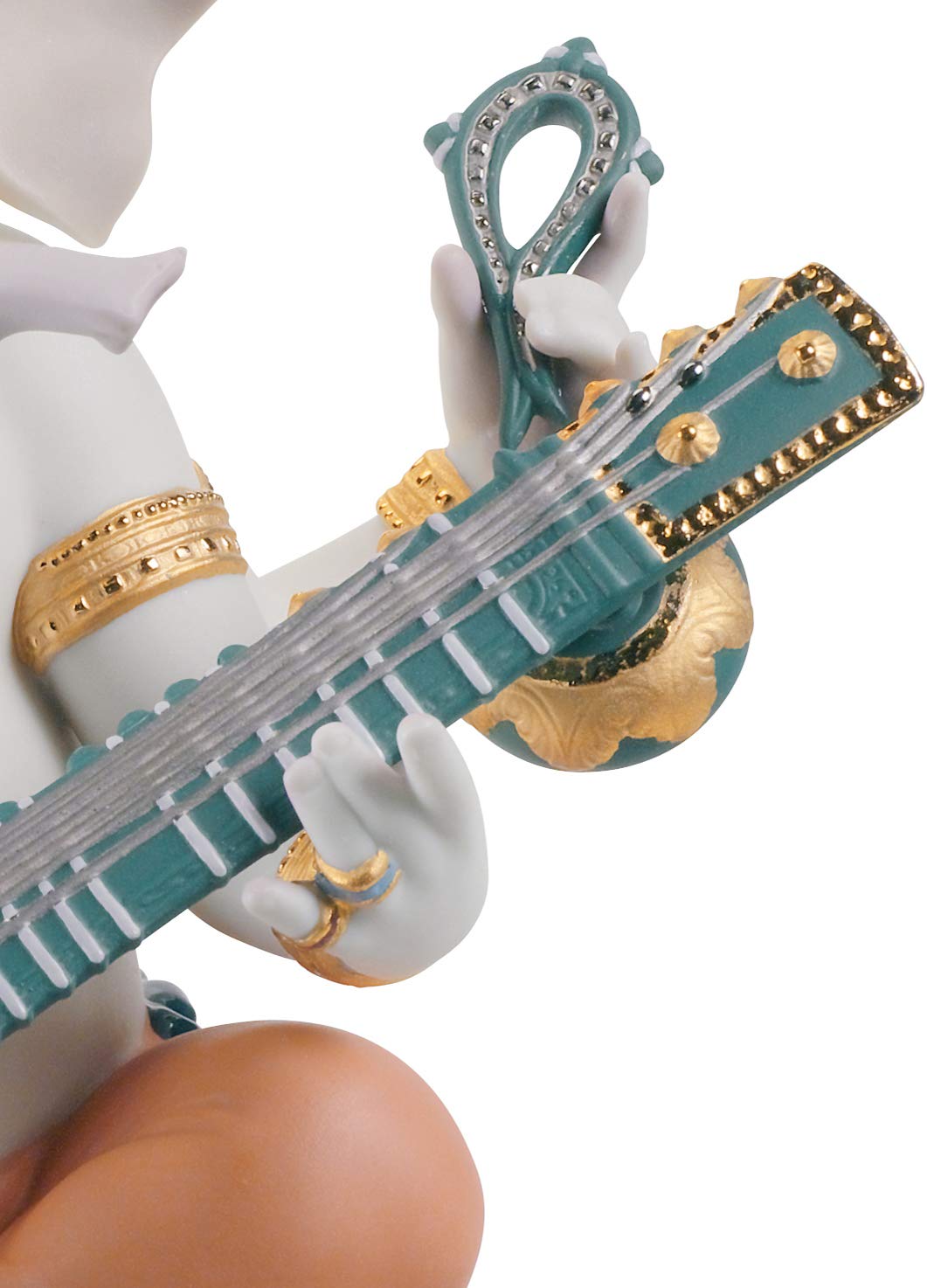 Lladró Alta Porcellana Ganesha con Veena statuetta porcellana