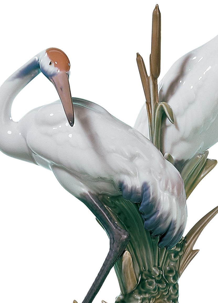 Lladró Alta Porcellana Coppia di Gru scultura porcellana