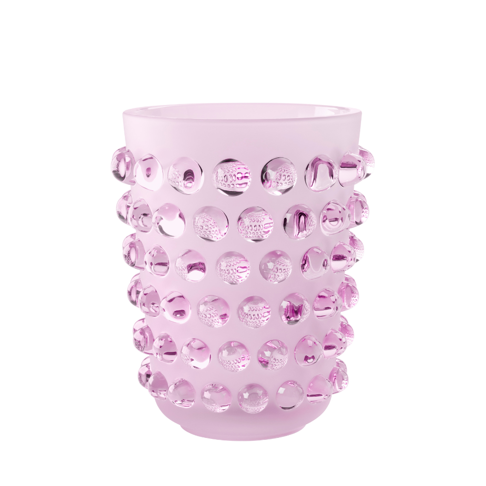 René Lalique Mossi Vaso Cristallo XXL Rosa
