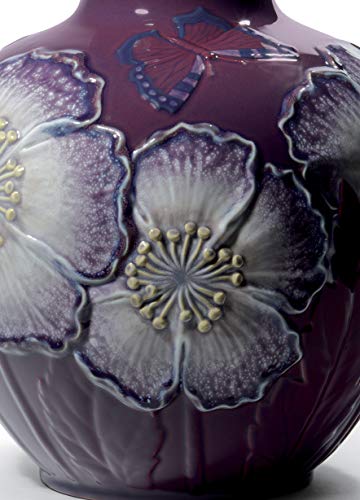 Lladró Accessori Vaso Amapolas vaso porcellana viola papaveri