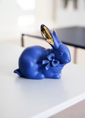 Lladró Coniglio litofania azzurro oro porcellana decorativa
