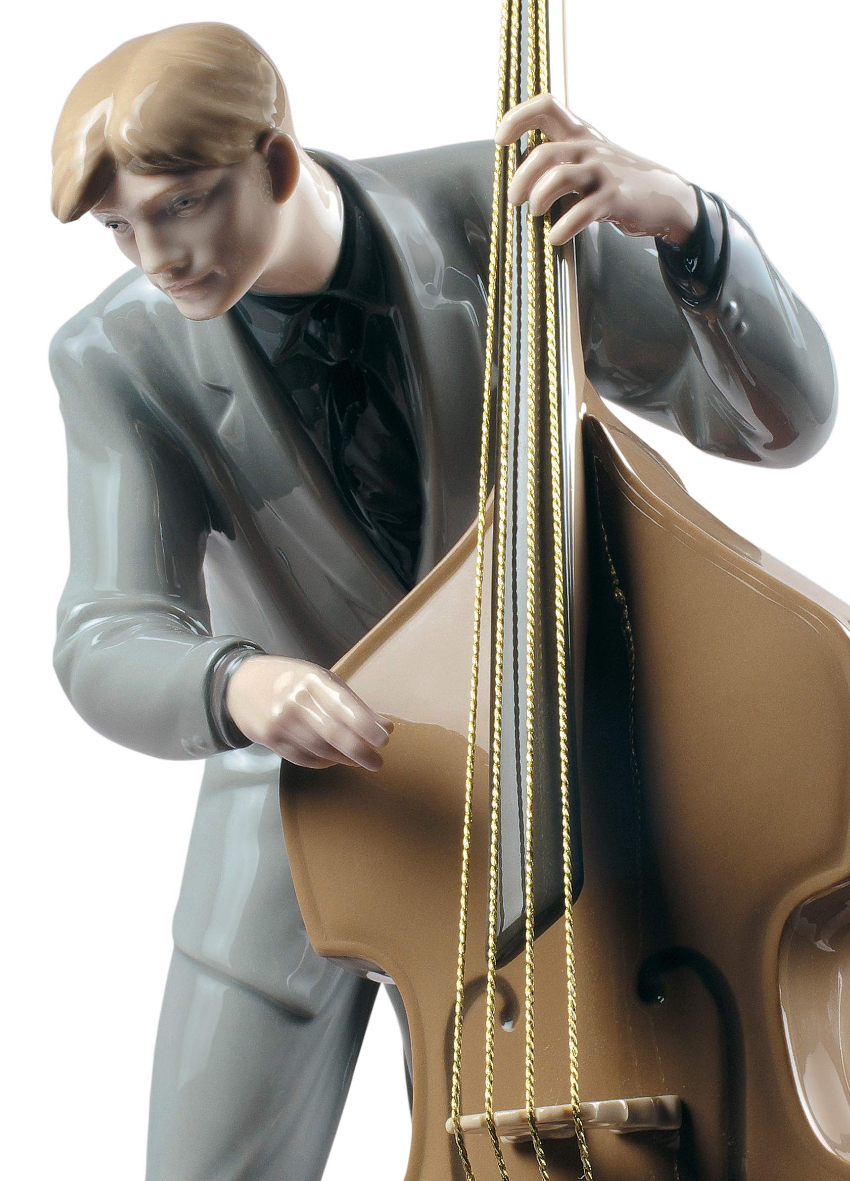 Lladró Contrabbassista Jazz scultura porcellana