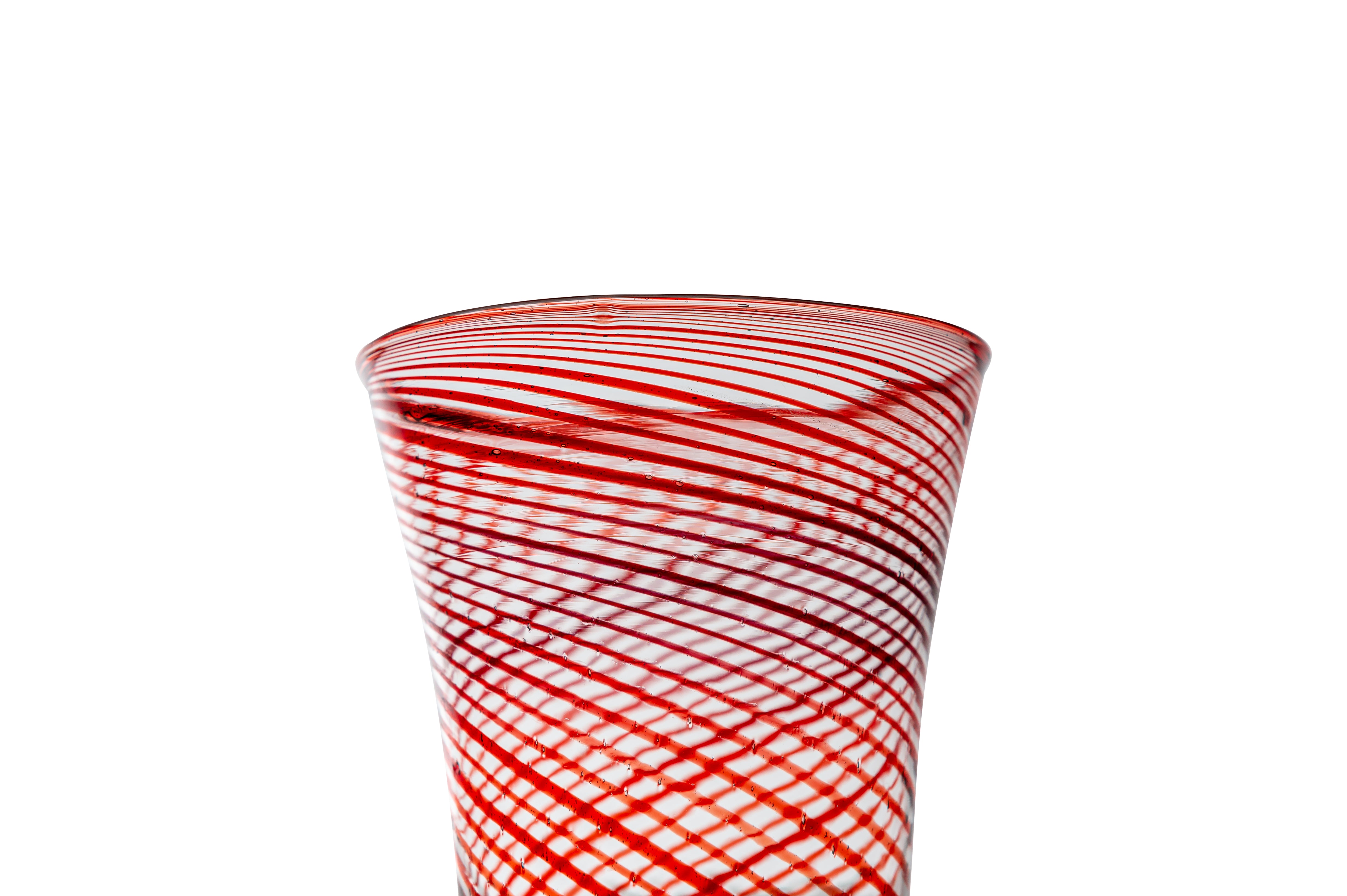 Vaporetto Doge Red bicchiere vetro rosso 10 cm