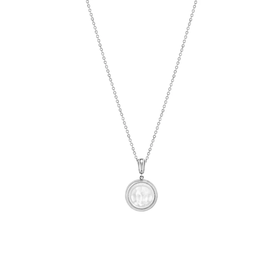 René Lalique Aréthuse Round Pendant ciondolo argento taglia S