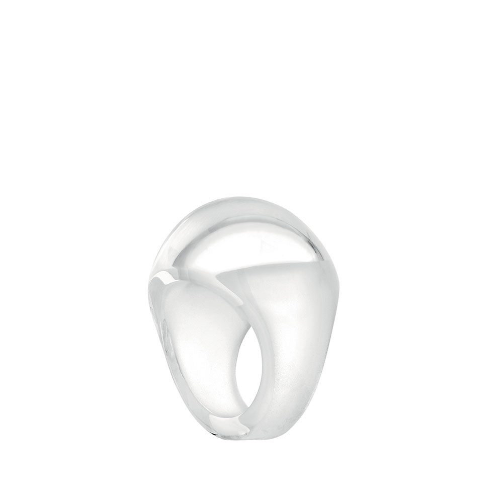 Lalique Cabochon Anello Cristallo Incolore Misura 49