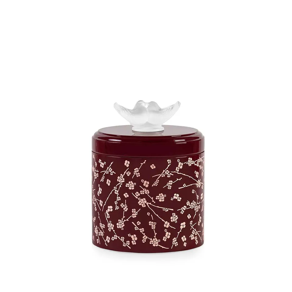 Lalique Fleurs de Cerisier Scatola L Legno Laccato Cristallo