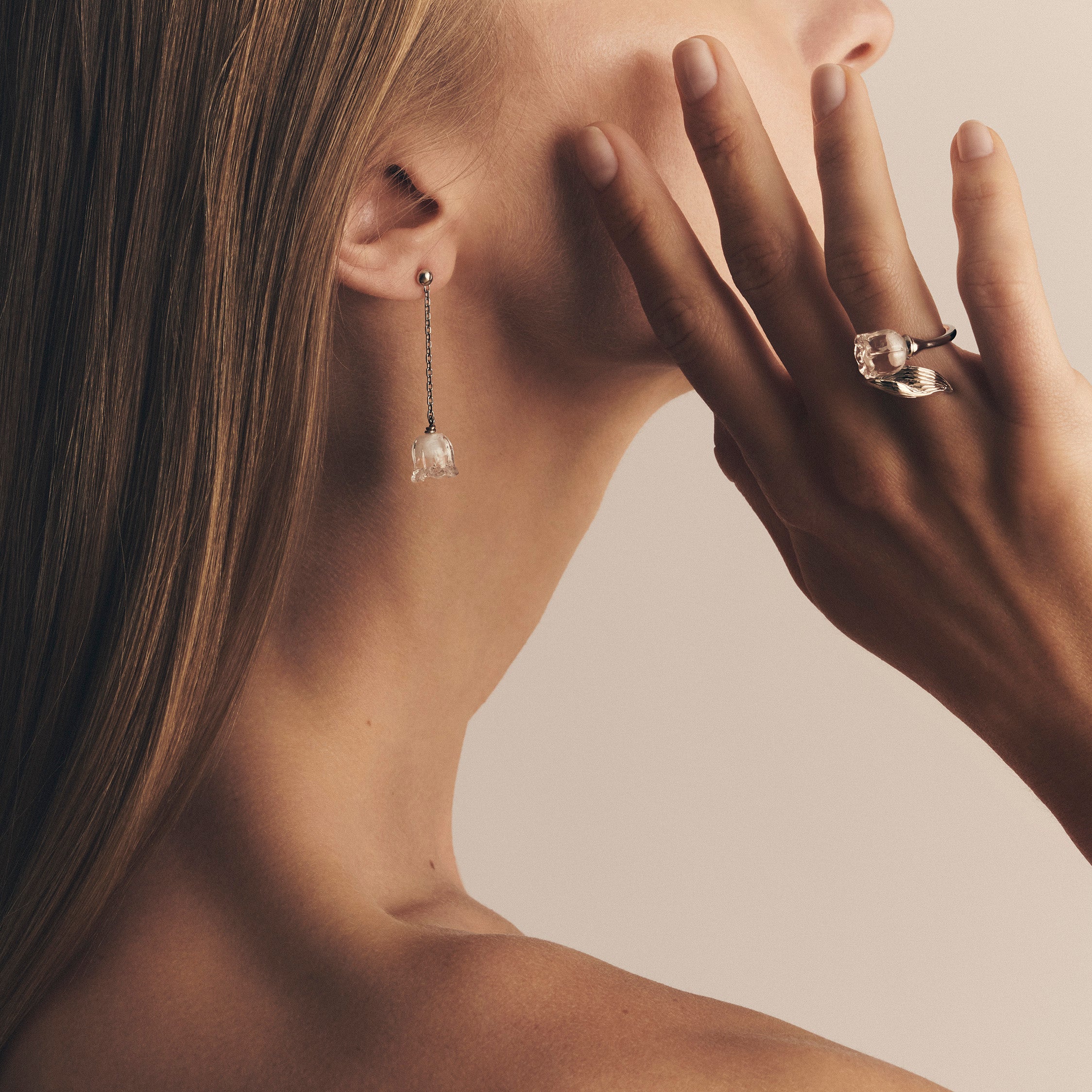 René Lalique Muguet anello argento mughetto misura 53