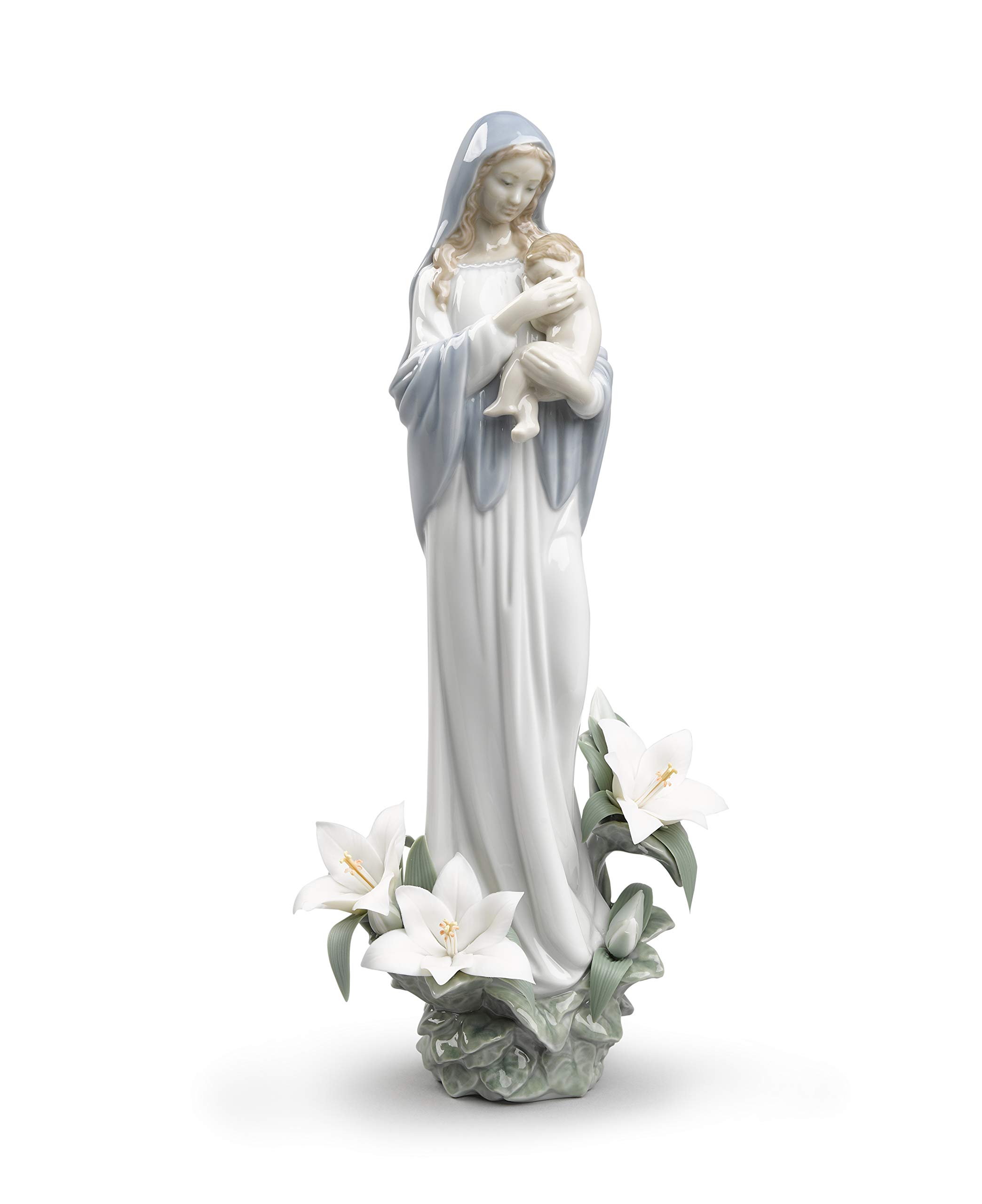 Lladró Sculture Madonna dei Fiori Statuetta Porcellana